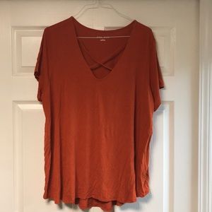 NWOT Ava & Viv Cross Neck Top